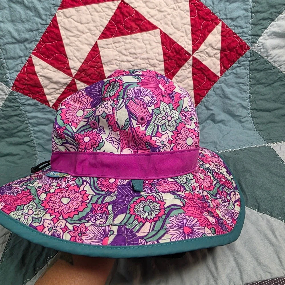 Sunday Afternoons Kids Sun Hat Pink Purple Floral Bucket Hat Medium 2-5 Years